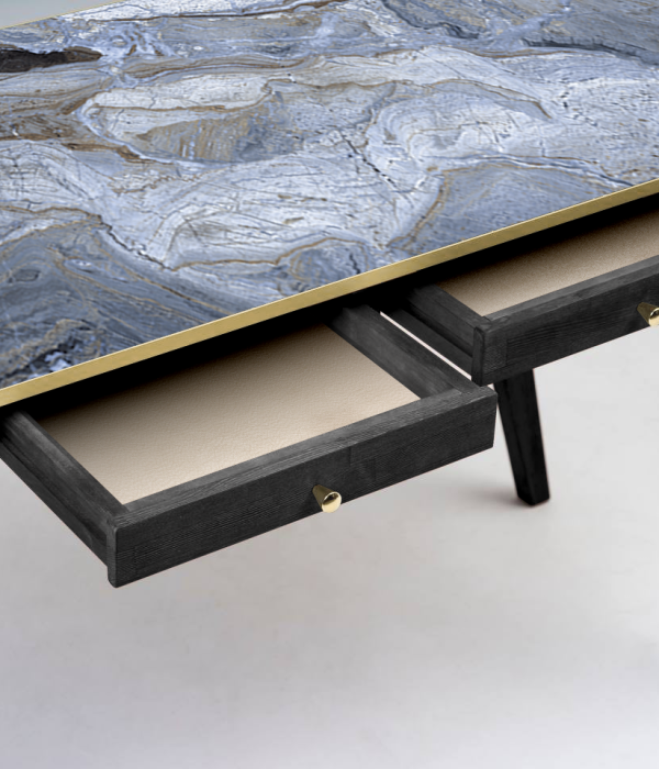 deepsea black gold table drawers